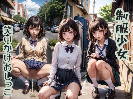 制服少女笑いかけおしっこ