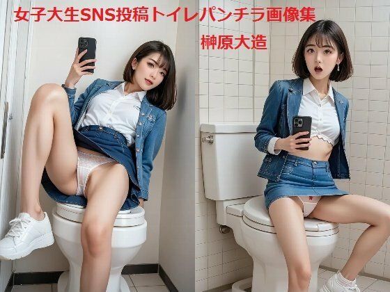 女子大生SNS投稿トイレパンチラ画像集
