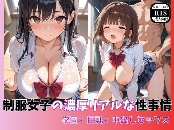 制服女子の濃厚リアルな性事情  学園×巨乳×中出しセックス