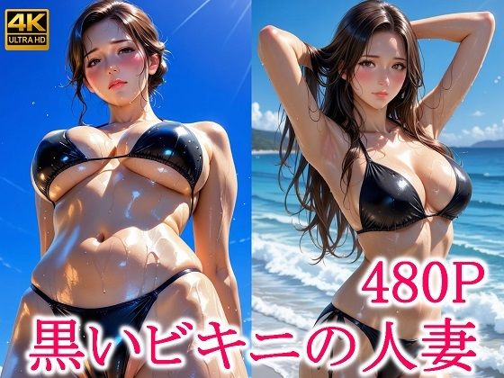 黒いビキニの人妻
