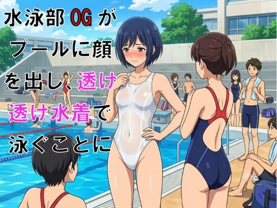 水泳部OGがプールに顔を出し、透け透け水着で泳ぐことに
