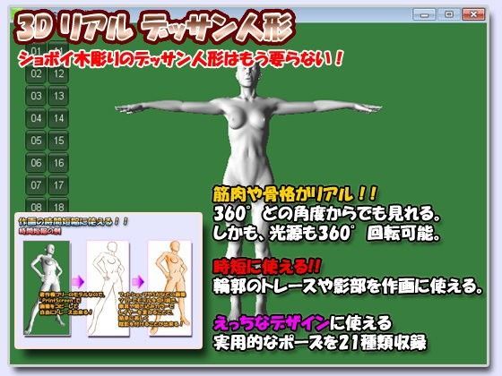 3D リアルデッサン人形